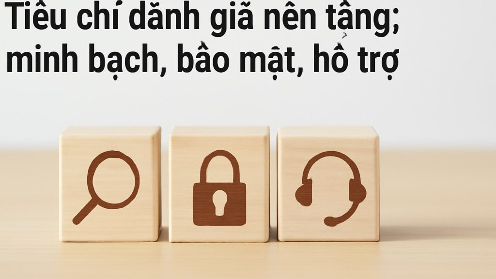 Minh họa: Tiêu chí đánh giá nền tảng: minh bạch, bảo mật, hỗ trợ
